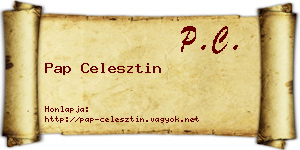 Pap Celesztin névjegykártya